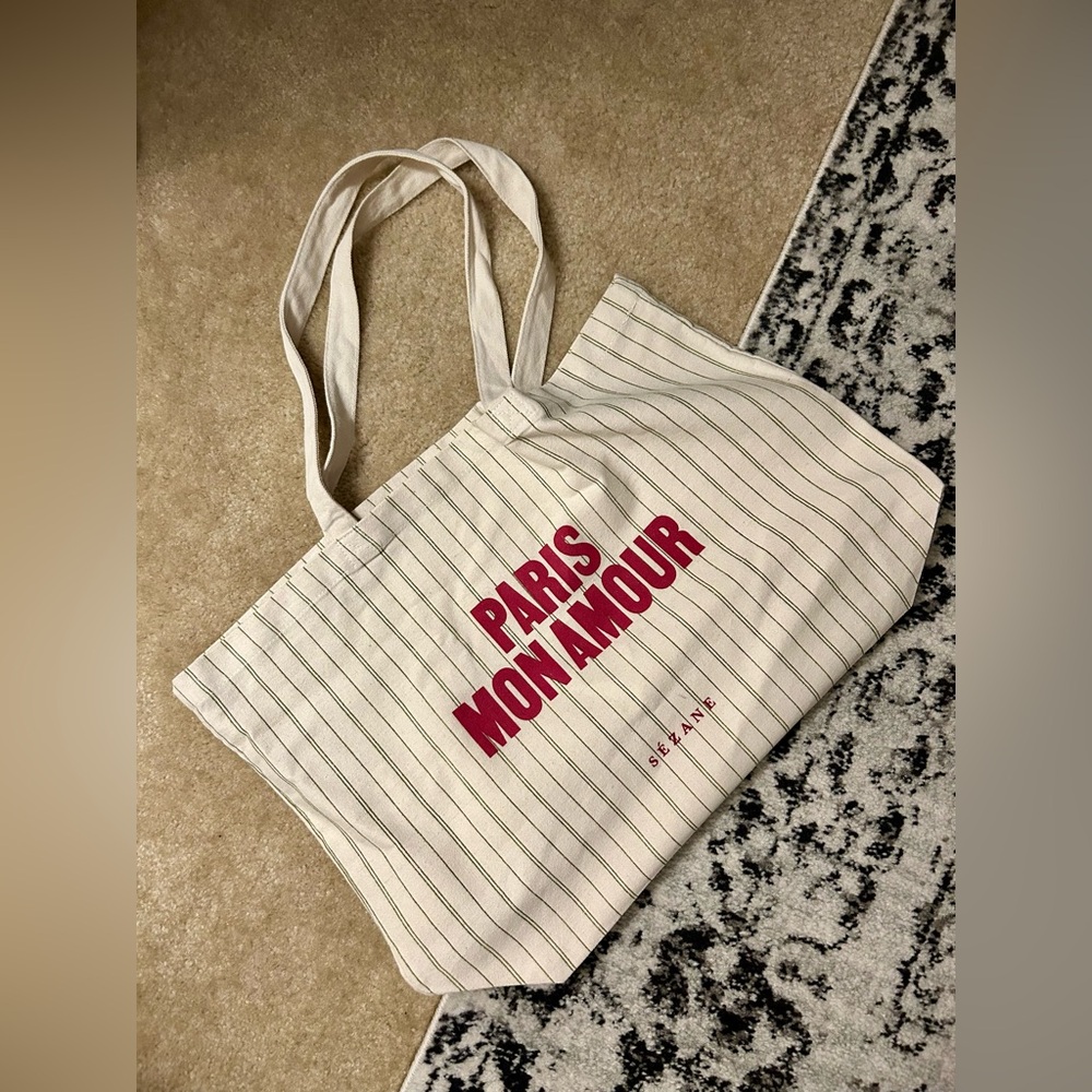 Sezane Mon Amour Bag 100% Cotton Canvas French Paris Limited